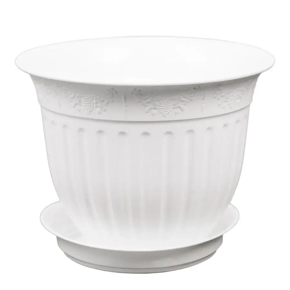 Горшок Виноград, D 19, 1,6 л, прозрачный с поддоном