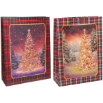 Пакет подарочный «Искристая ёлочка» 31*42*12 см, микс