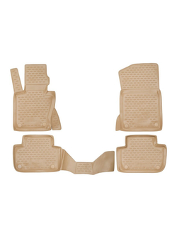 Коврики в салон для BMW X3 (E83), 2003-2006, 2006-2010, 4 шт. (полиуретан, бежевые) NLC.05.16.212