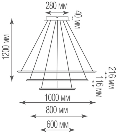Подвесной светодиодный светильник,  144Вт