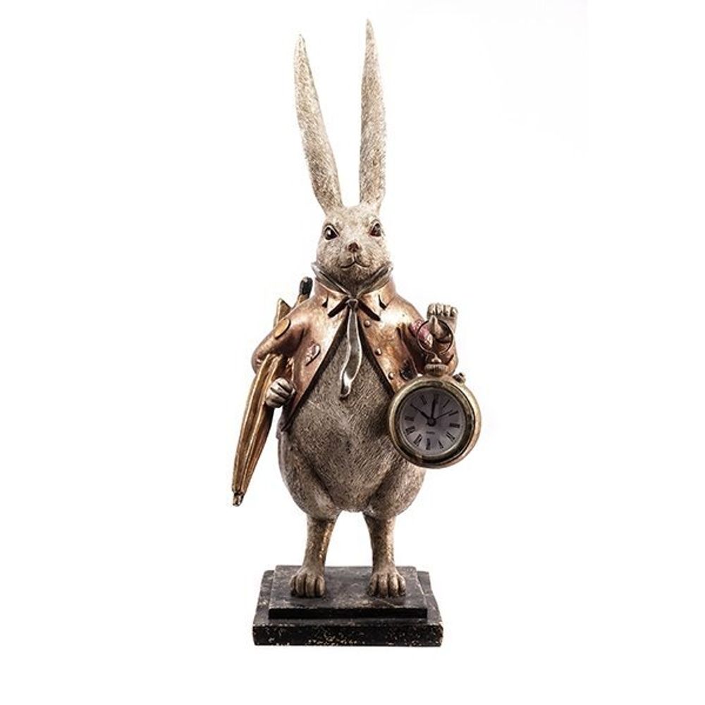 GAEM Фигурка декоративная "Кролик" с часами (LR44x1), L15 W12 H37,5 см, 2в.