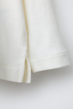 ZARA ФУТБОЛКА С ВЫСОКИМ ВОРОТНИКОМ, ЭКРЮ