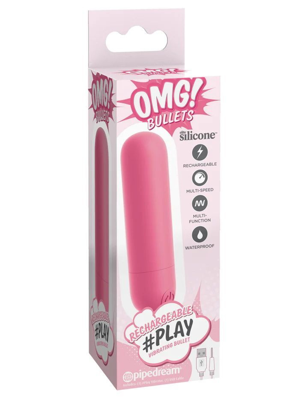 Розовая вибропуля #Play Rechargeable Bullet