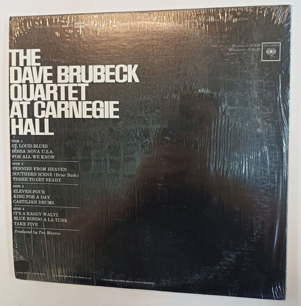 Винтажная виниловая пластинка LP The Dave Brubeck Quartet At Carnegie Hall 2LP (USA 1967)