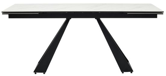 Стол FONDI 180 MARBLES KL-99 Белый мрамор матовый, итальянская керамика/ черный каркас