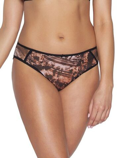 Трусики-бразилиана из сетки с хищным принтом (Размер: L) (Цвет: тигровый)