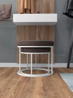 Комплект круглых банкеток - БКОР - коричневое на белом