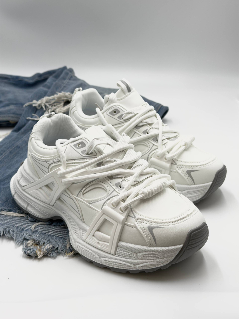 Кроссовки женcкие экокожа кожа арт. 835-2 цвет "белый"