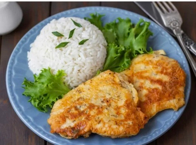Курица по - милански с рисом 150/110 гр