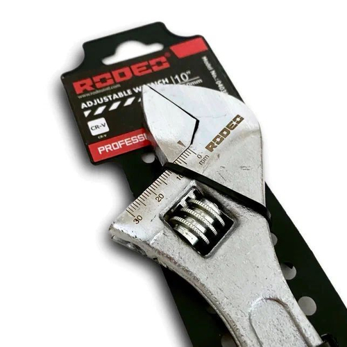Ключ разводной гаечный хромованадиевый 10", 250мм Rodeo (захват 0-30мм)