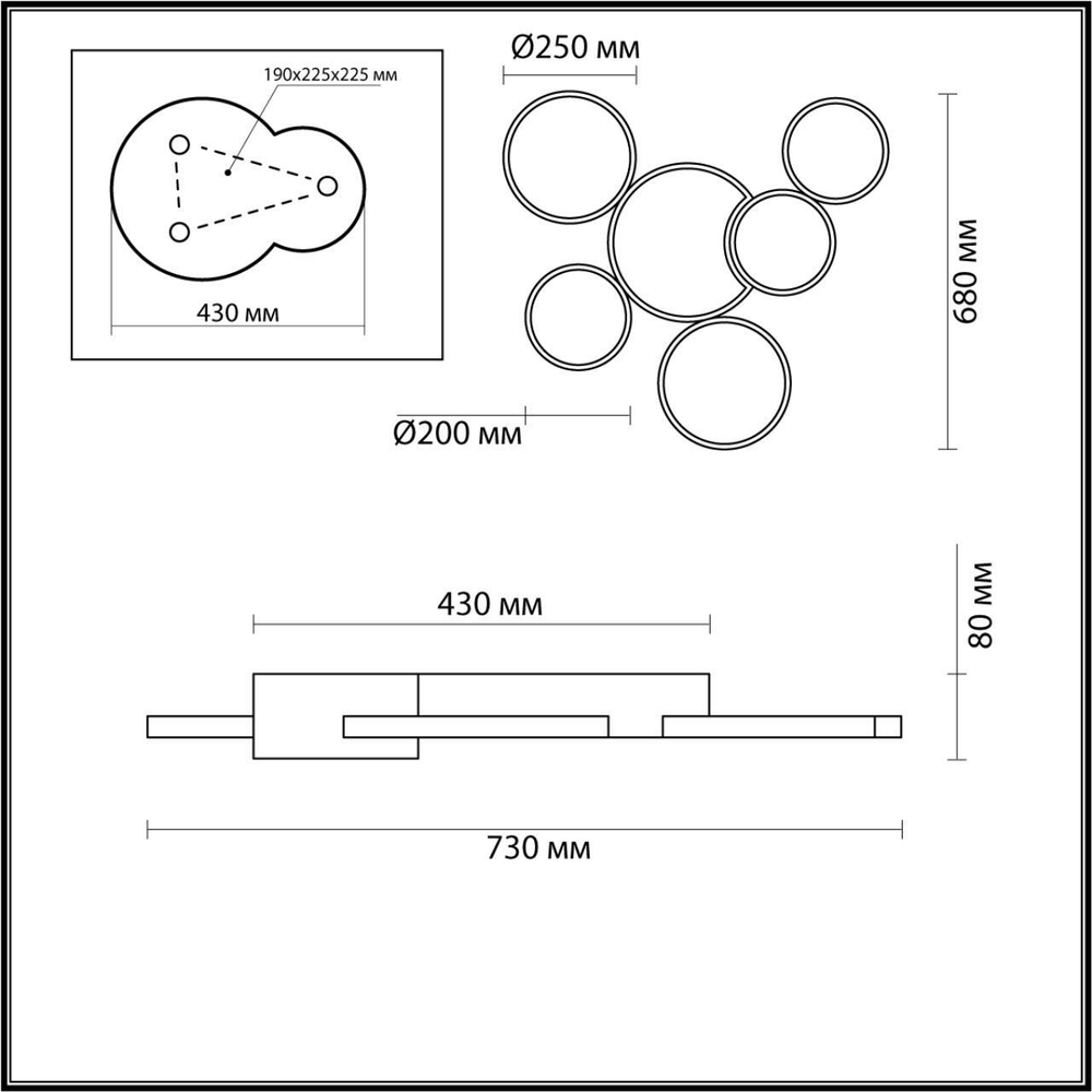 5255/99CL LEDIO LN23 000 черный, матовое золото Люстра потолочная диммир. с ДУ LED 100W 6600Лм 220V NORBERT