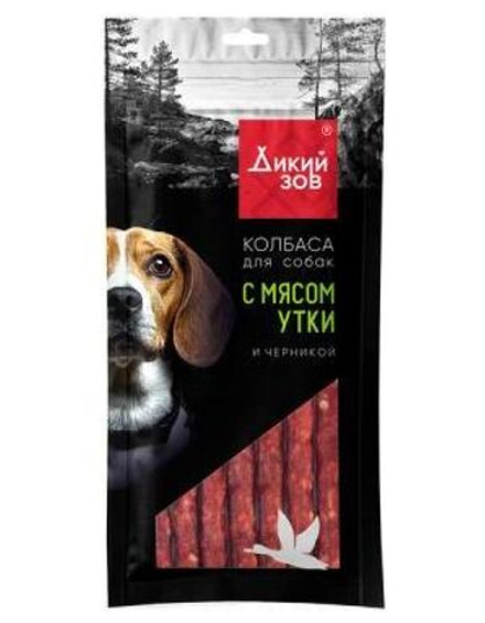 TITBIT колбаса для собак Дикий Зов с мясом утки и черникой - 85 гр