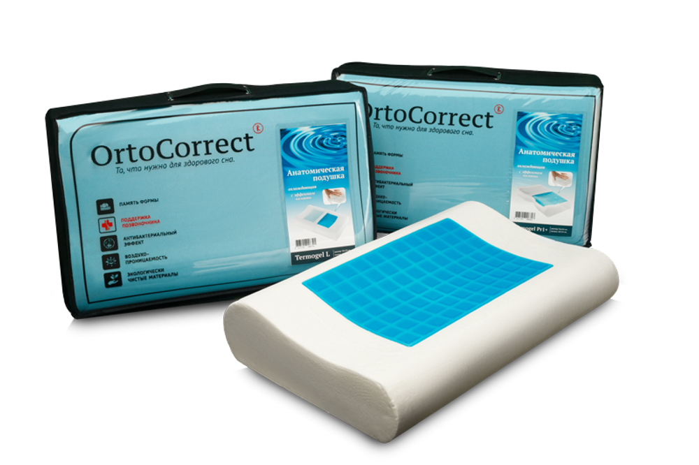 Ортопедическая подушка с охлаждающим эффектом OrtoCorrect Termogel L
