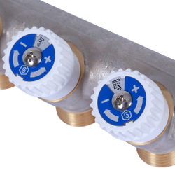 Коллектор распределительный  3/4", 3 отвода 1/2" плоское уплотнение