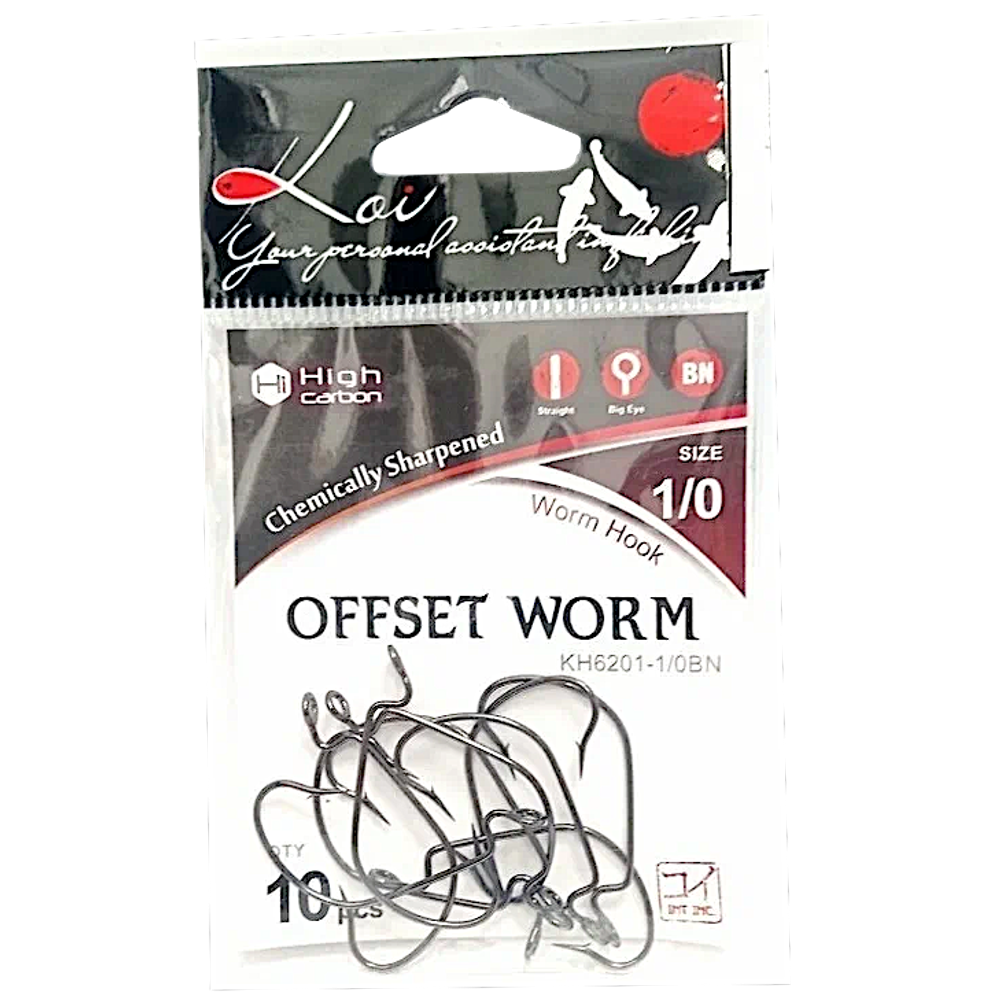 Крючок Офсетный KOI KH6201-1/0BN №1/0 10шт Offset Worm