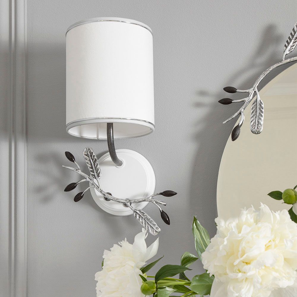 Бра настенный светильник Oliva Branch (Олива Бранч) Айс правое с абажуром Терра Снег