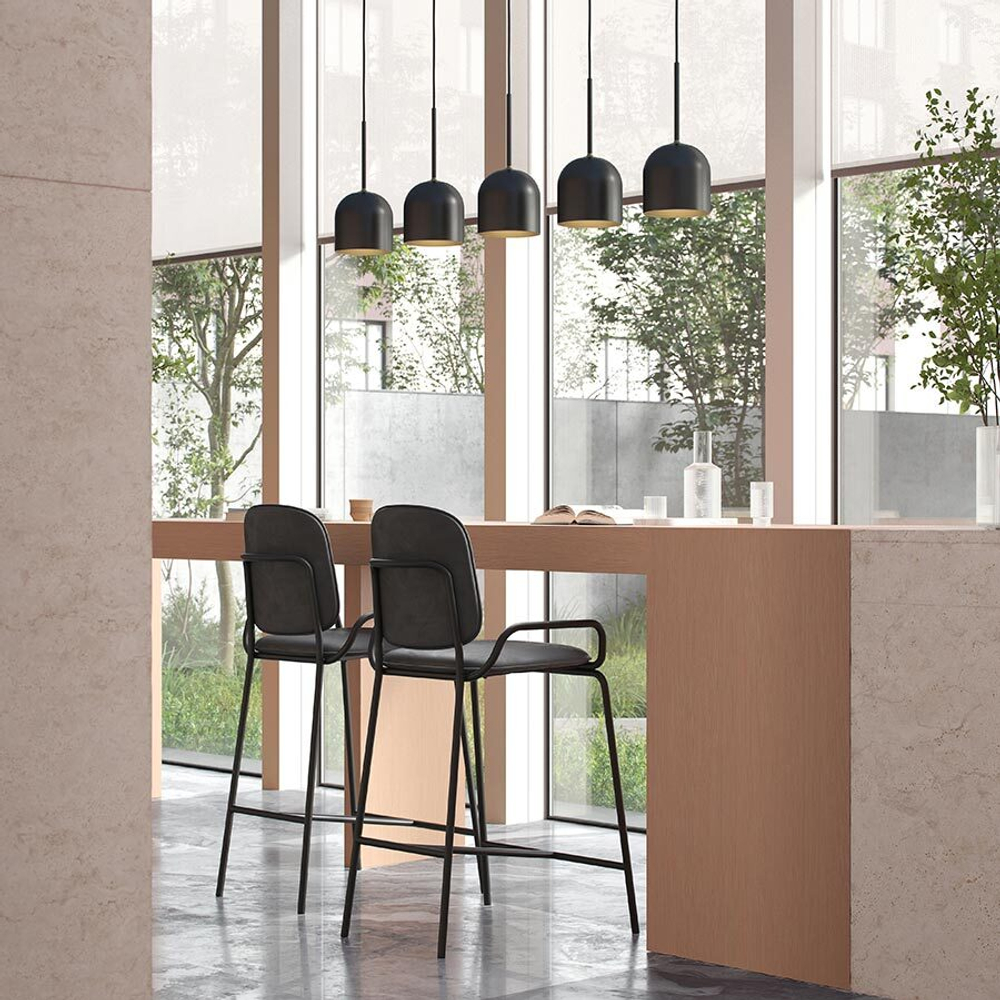 Стул барный Ror, 2 frame, велюр, черный/черный