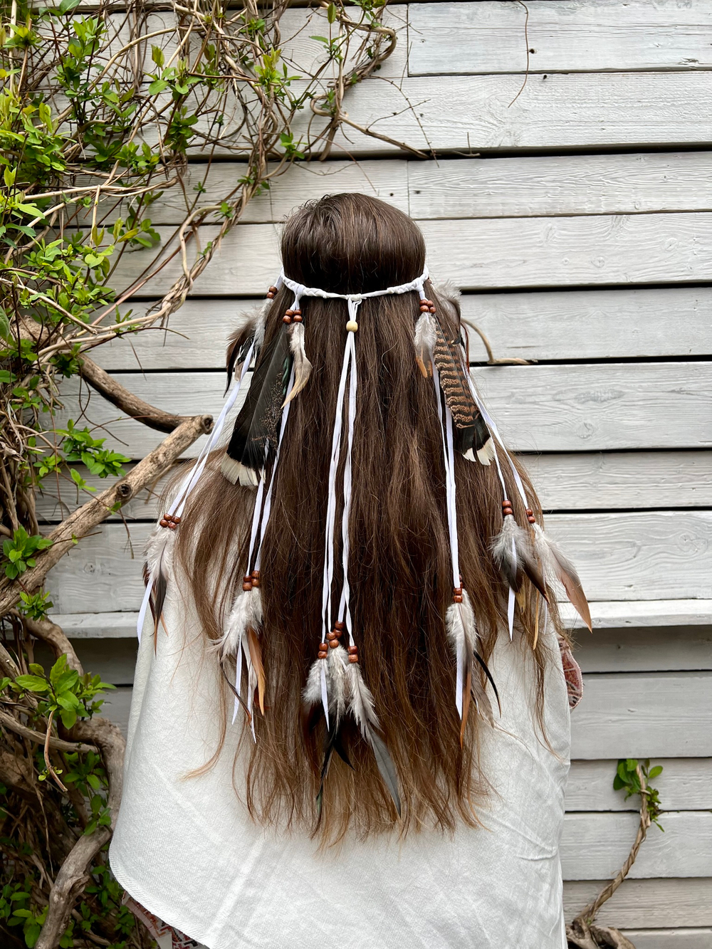 Повязка на голову с перьями