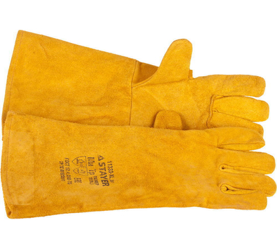 STAYER 400 мм, для сварки и тяжелых механических работ, с подкладкой, термостойкие краги, Professional (11333-XL)