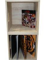 Ящик кейс органайзер для хранения до 100 виниловых пластинок (CUBE2) бежевый без крышки