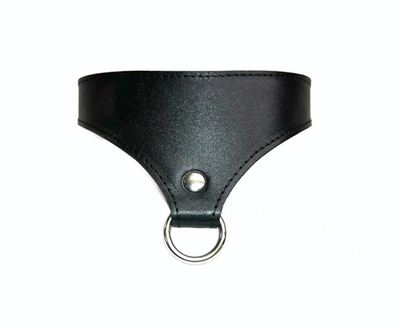 Оригинальный гладкий кожаный ошейник Black Phoenix (Цвет: черный)