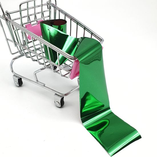 Фольга для литья и дизайна ногтей в пакетиках 1 метр, зеленая