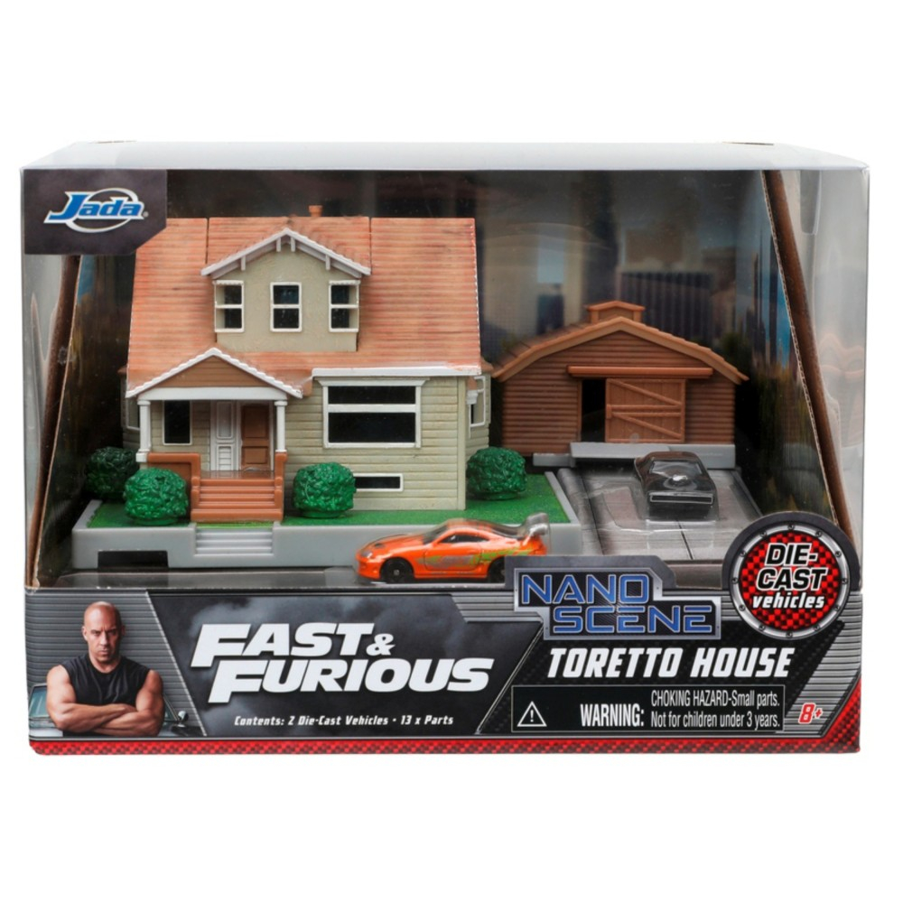 JADA Fast & Furious - Диорама Дом Торетто + 2 металлических транспортных средства 3336683