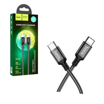 HOCO X14 Type-C (m)-Type-C (m) 1м 3.0A 60W черный