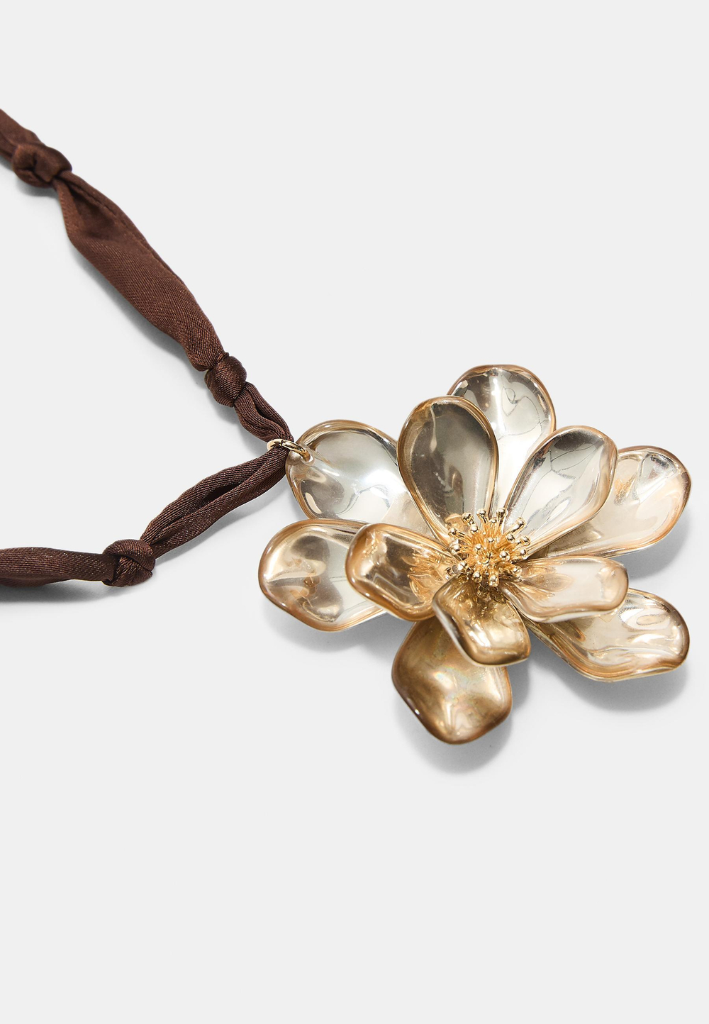 STRADIVARIUS Ожерелье с контрастным цветком, экрю