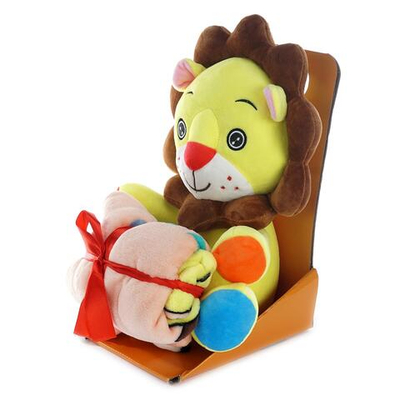 Лев ct + дет. плед 100х70см. set в упакет 22х30х30см. (Hand)