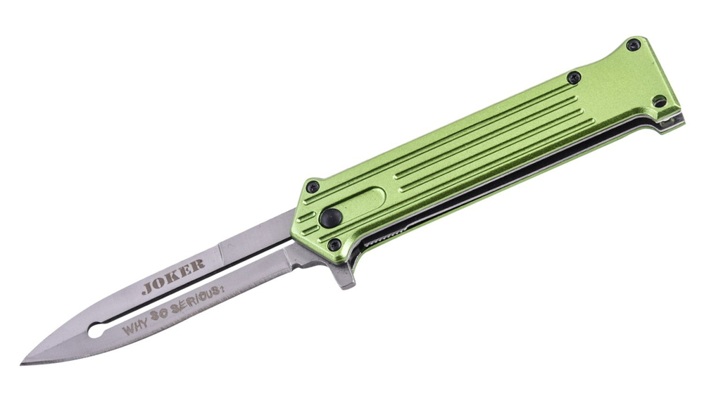 Зеленый складной нож Tac Force Joker Why So Serious (США)