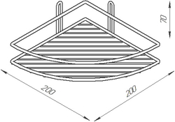 Полка для душа DIWO Смоленск П16145 угловая, подвесная, глянцевый хром