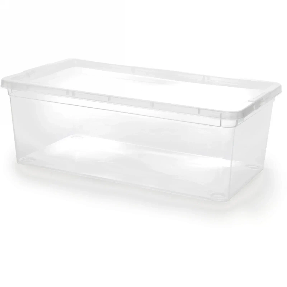 Контейнер универсальный с крышкой для хранения вещей, прозрачный, 34*19*12, 5.5л✦
