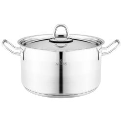 КАСТРЮЛЯ AGNESS 22X12 СМ 4,2 Л ВЫСОКОКАЧЕСТВЕННАЯ НЕРЖ СТАЛЬ 18/10 С КРЫШКОЙ НЖС