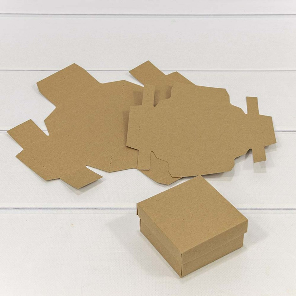 Коробка Для конфет сборная 8х8х4 см (Коричневый, Крафт)