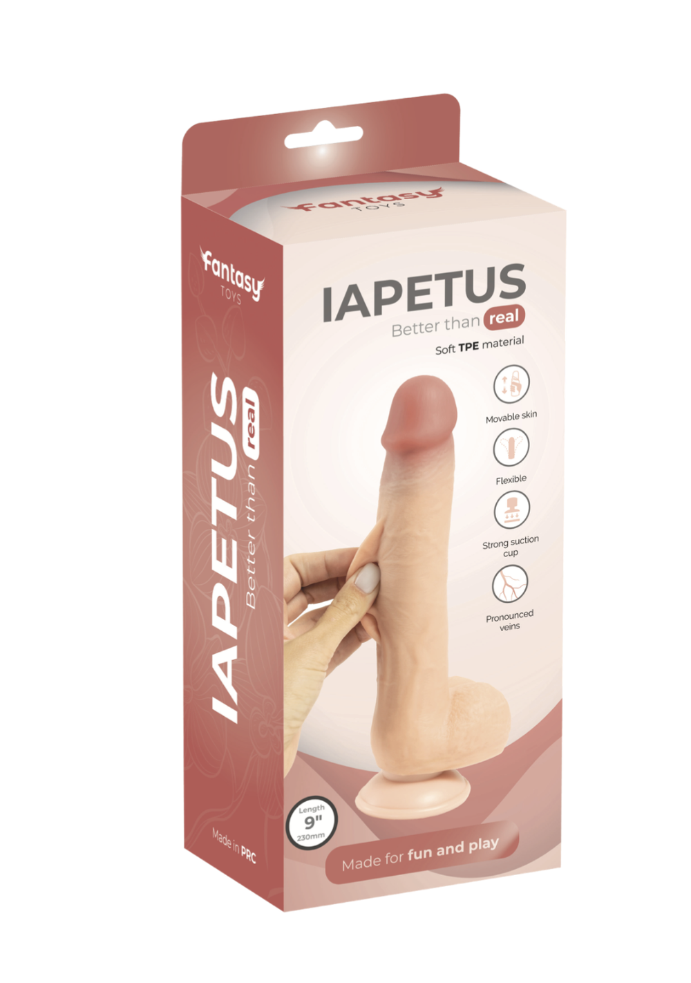 Ультра реалистичный фаллоимитатор Iapetus с подвижной кожей, 23 см, Fantasy Toys