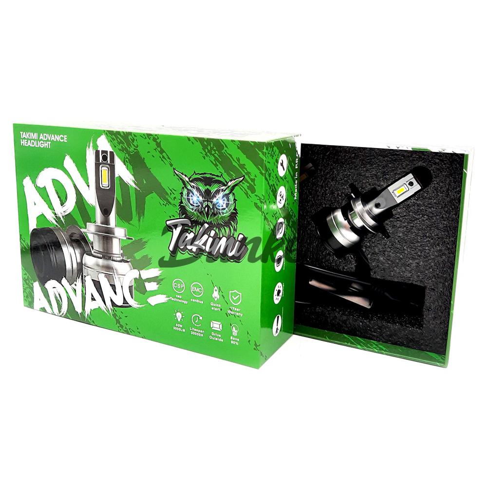 Светодиодные автомобильные LED лампы TaKiMi Advance H7 6500K 12V