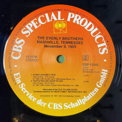 Винтажная виниловая пластинка LP The Everly Brothers Nashville Tennessee, November 9, 1955 (Germany 1981) 45 RPM
