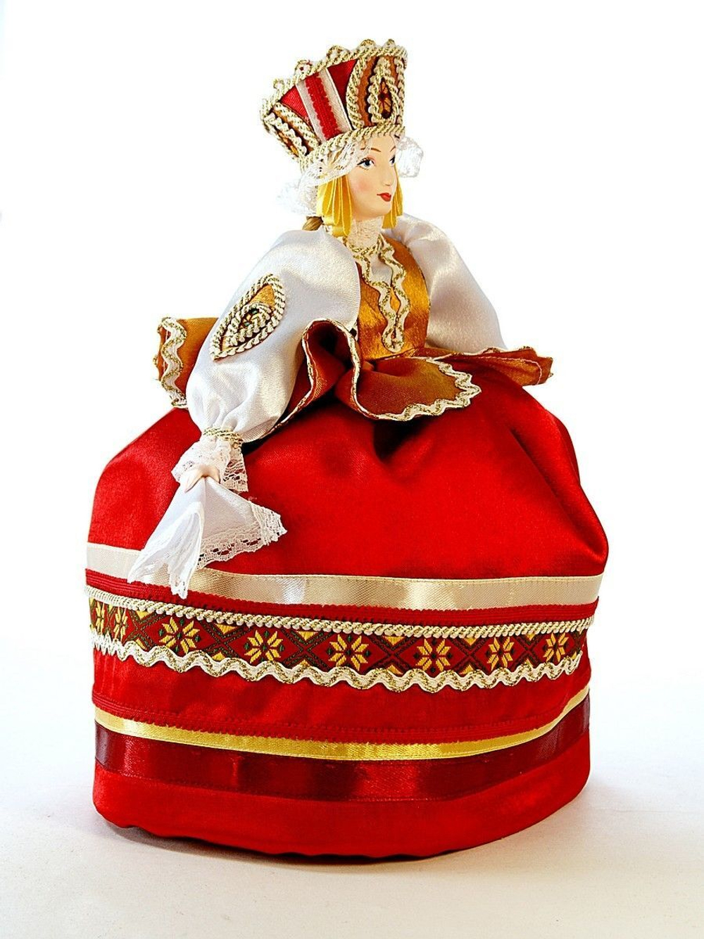 Кукла коллекционная на чайник в русском народном костюме
