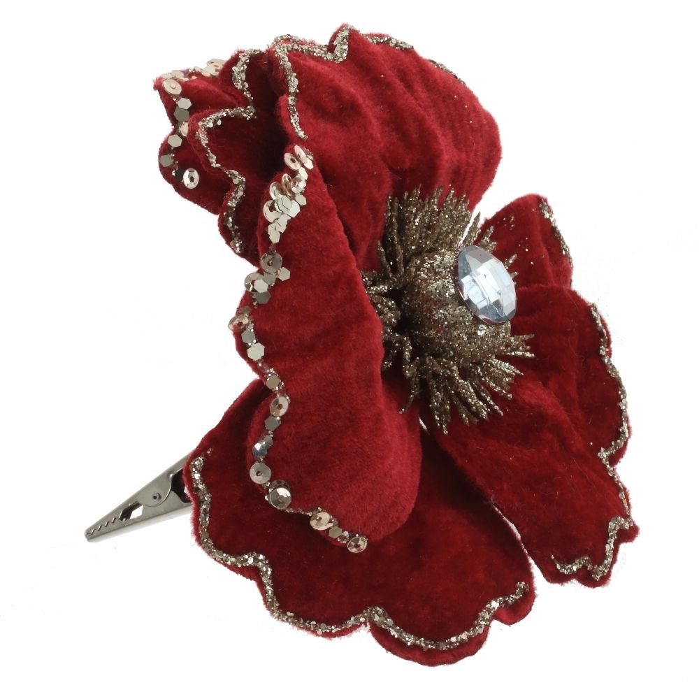 GAEM Цветок искусственный "Магнолия" (на клипсе), L15 W14 H8 см