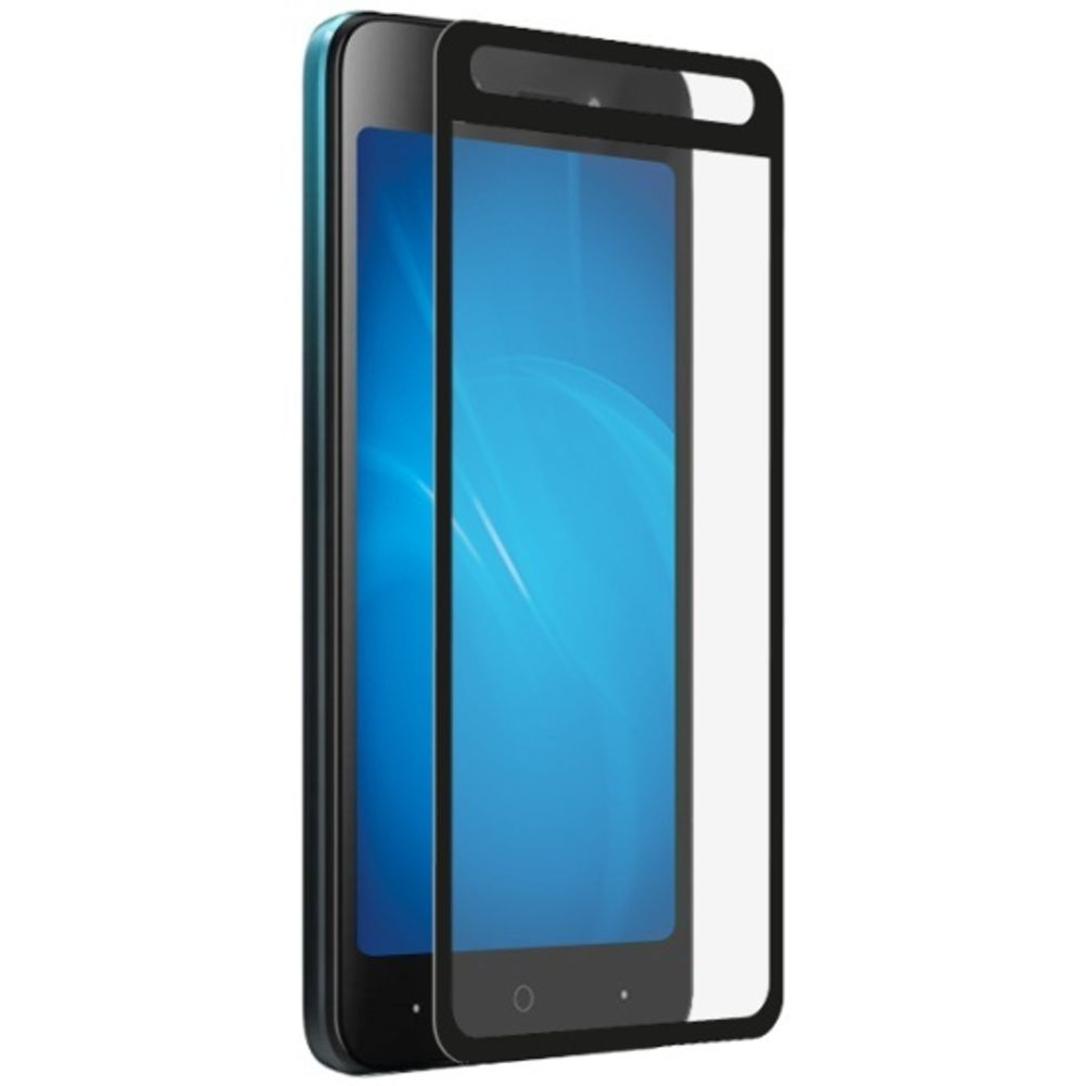 Закаленное стекло с цветной рамкой (fullscreen+fullglue) для Itel A25 DF itColor-02 (black)