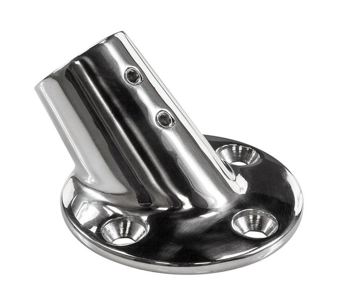 Основание стойки леера 1"(25,4 мм), 45 град, круглое