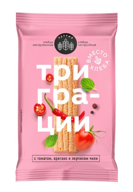 Хлебцы "Три грации" с томатом, орегано и перчиком чили 55г. Витебскхлебпром
