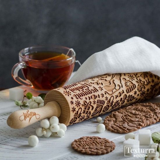 Скалка с узором Happy New Year