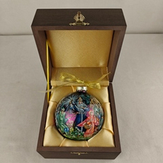 Шар новогодний с круговой росписью Палех "12 месяцев" в футляре