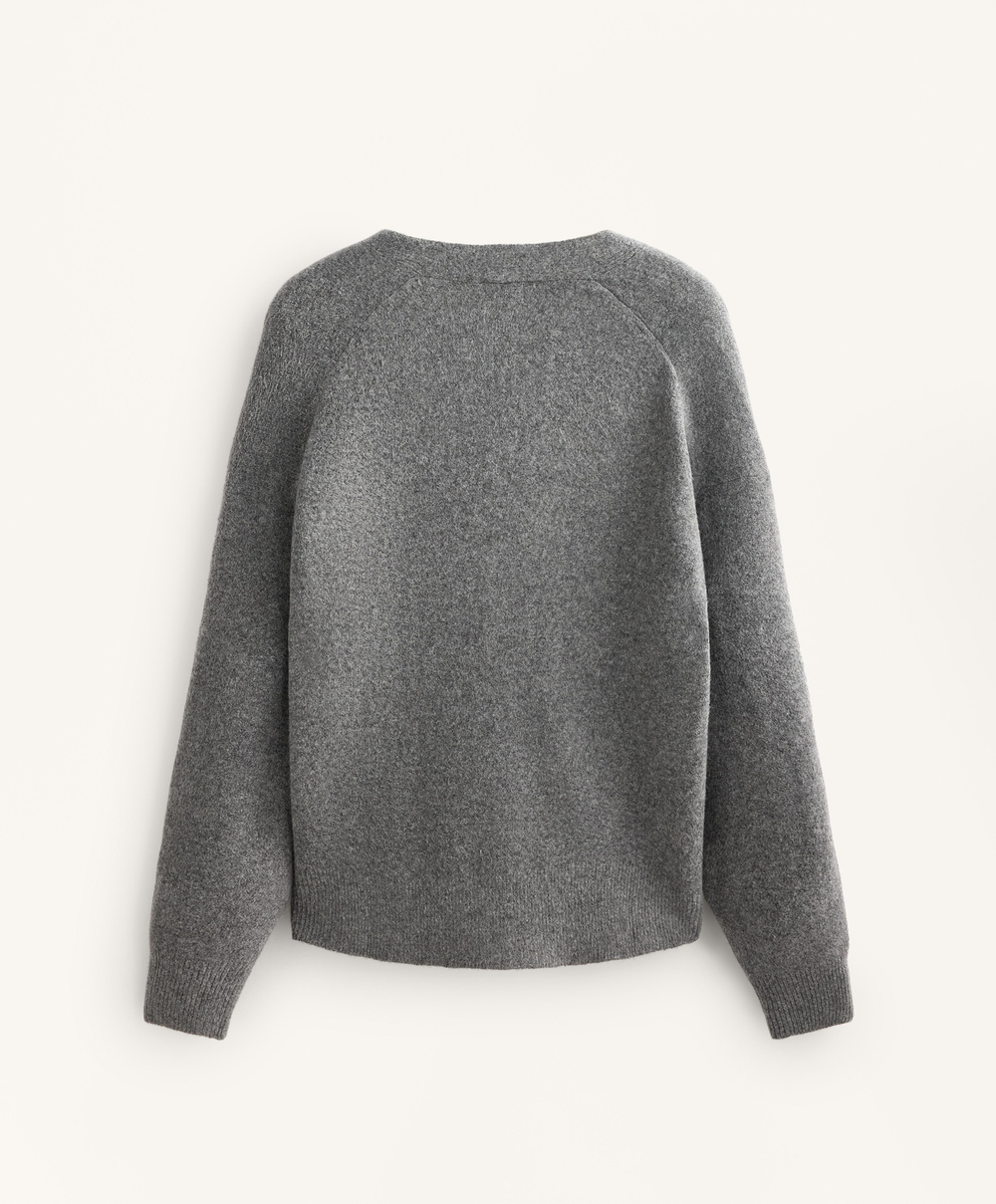 Oysho Мягкий трикотажный кардиган на пуговицах, серый меланж