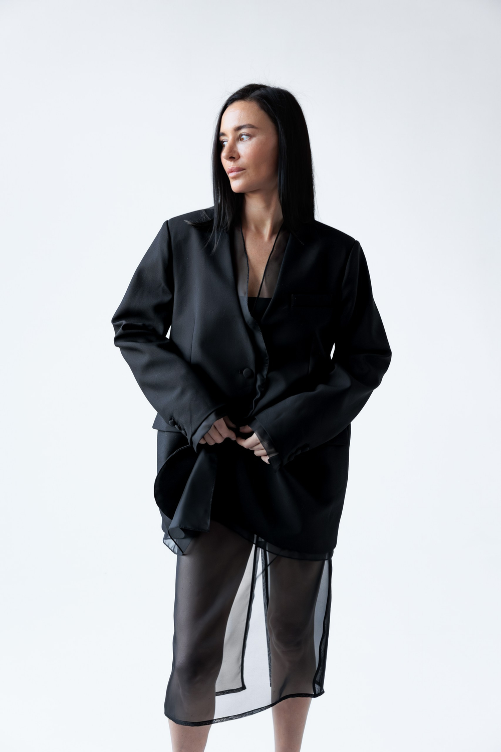 Пиджак апсайклинг с вуалью