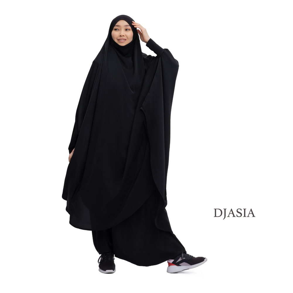 SET: TROUSERS AND KHIMAR FROM ABAYA SILK (One size)