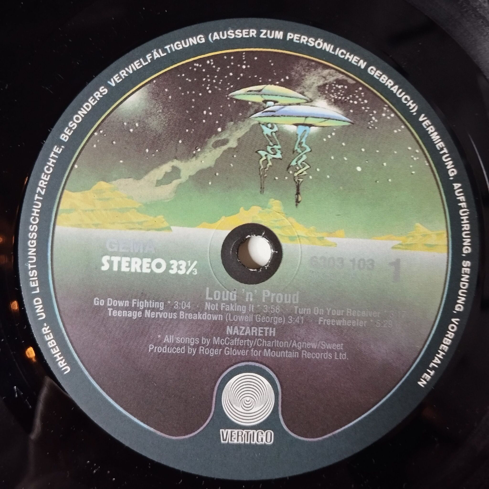 Винтажная виниловая пластинка LP Nazareth Loud N Proud (Germany 1974)