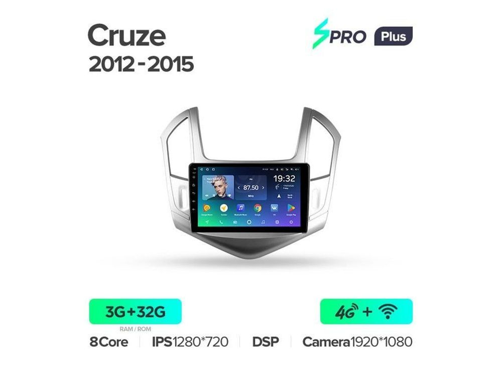 Магнитола Teyes SPRO Plus 3-32 Chevrolet Cruze J300 J308 2012 — 2015 9.0&quot;